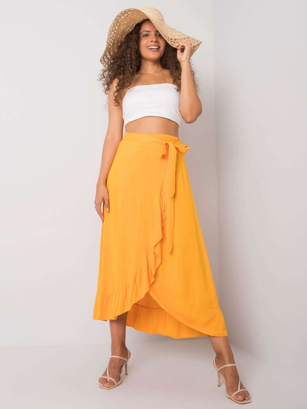 Fashionhunters Orange skirt with tie Jettie OH BELLA