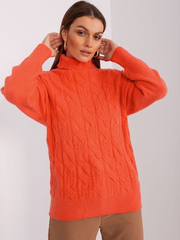 Fashionhunters Orange women's knitted sweater