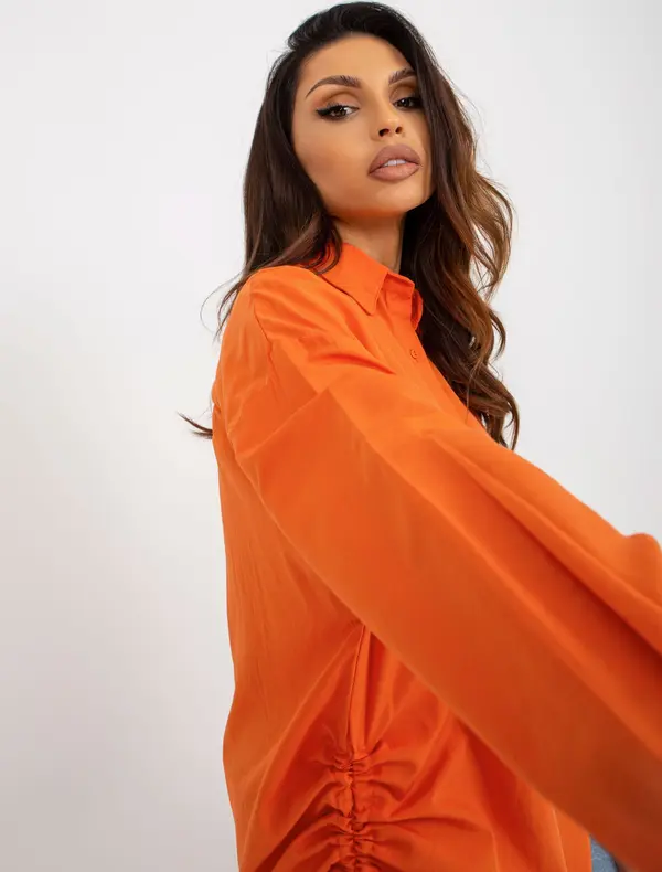 Factory Price Оранжева овърсайз блуза с цип