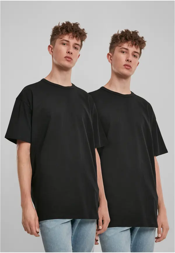 Urban Classics Organic Basic T-Shirt 2-Pack Black+Black