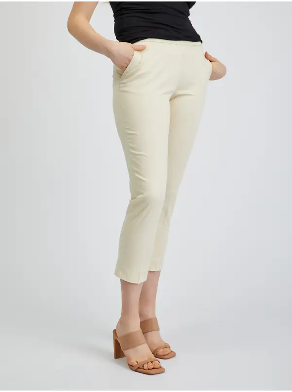 Orsay Orsay Beige Women's Cropped Trousers - Women's