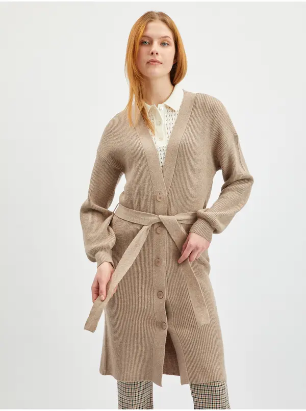 Orsay Orsay Beige Women's Long Cardigan - Women's
