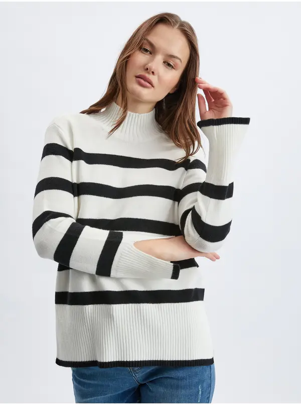 Orsay Orsay Black & White Women's Striped Sweater - Women's