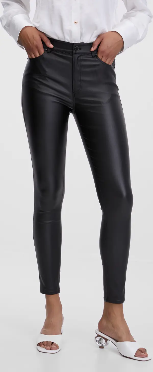 Orsay Orsay Black Women's Leatherette Trousers - Women's