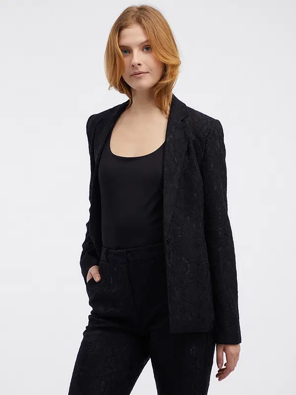Orsay Orsay Black Women's Patterned Blazer - Women's