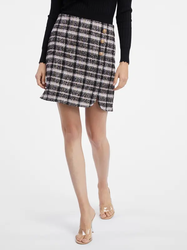 Orsay Orsay Black Women's Plaid Skirt - Women's