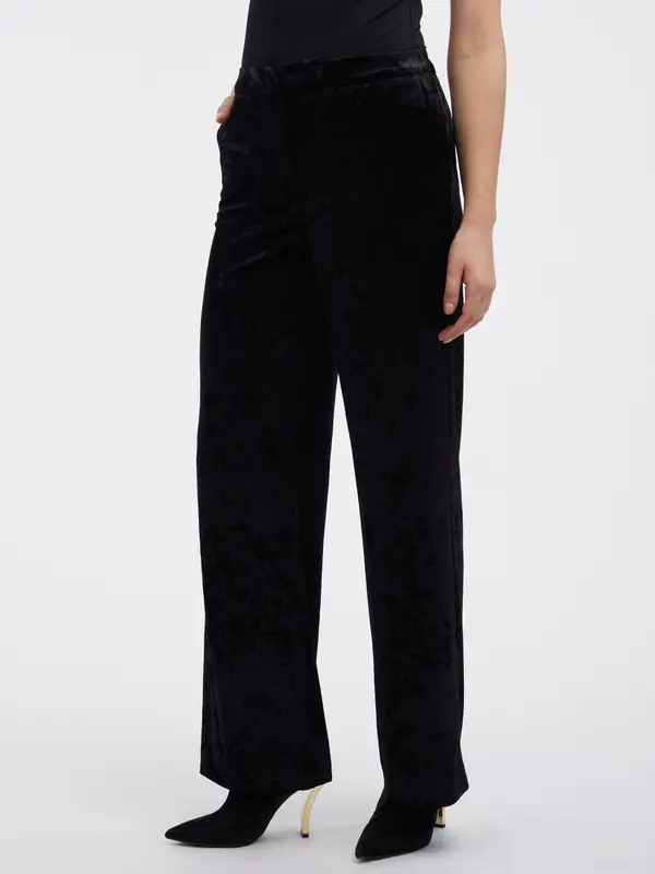 Orsay Orsay Black Women's Velvet Trousers - Women's