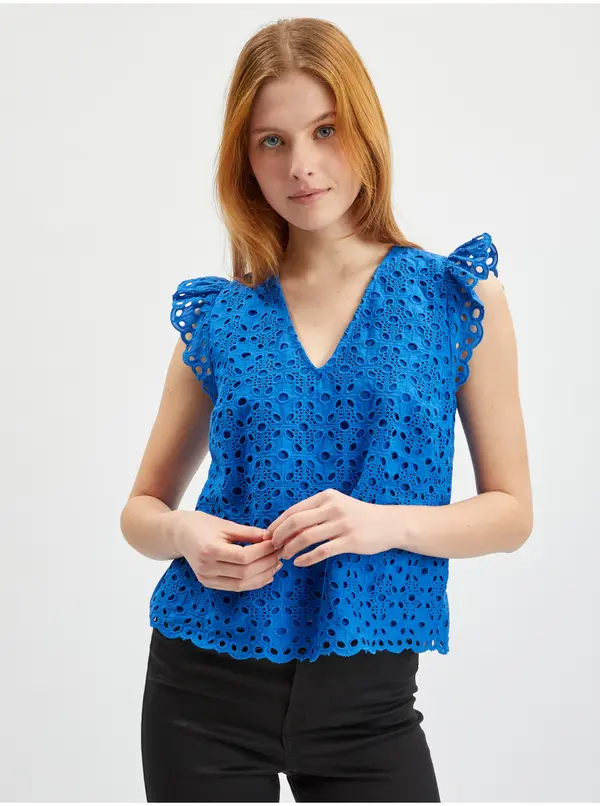 Orsay Orsay Blue Ladies Patterned Blouse - Women