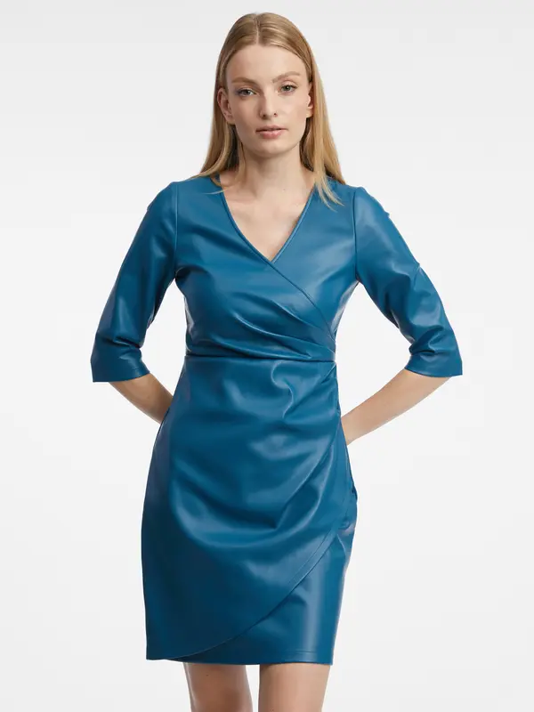 Orsay Orsay Blue Women's Leatherette Dress - Women's