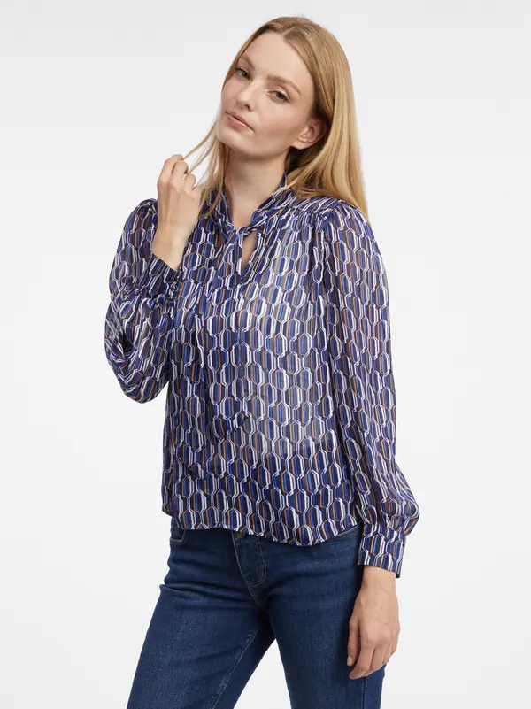 Orsay Orsay Blue Women's Patterned Blouse - Women's