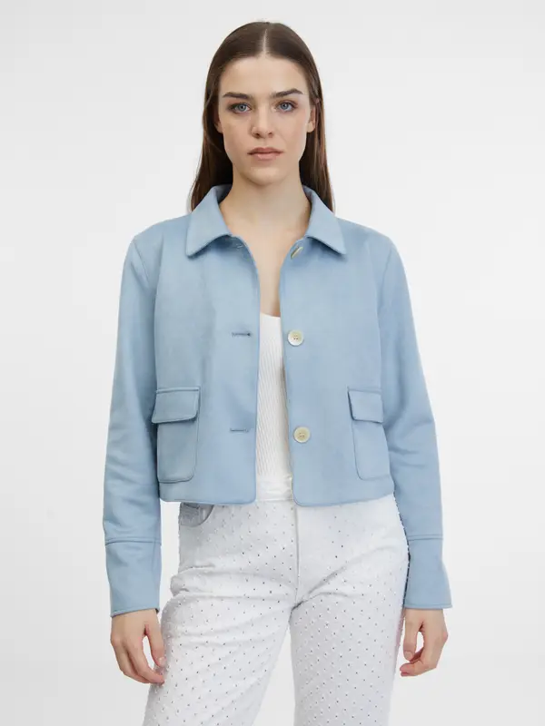Orsay Orsay Blue Women's Suede Jacket - Women's