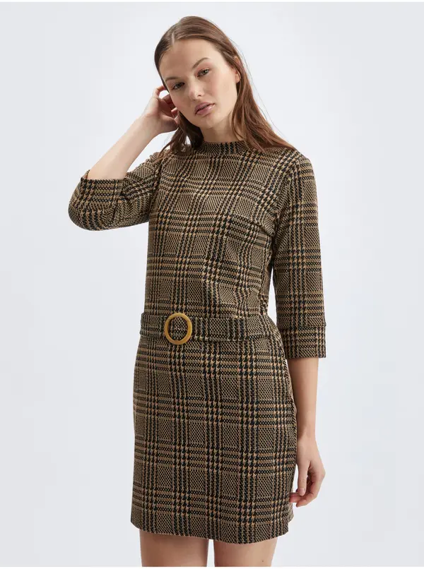 Orsay Orsay Brown Women's Patterned Dress - Women's