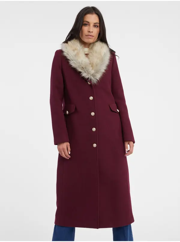 Orsay Orsay Burgundy дамско вълнено палто - Дамско палто