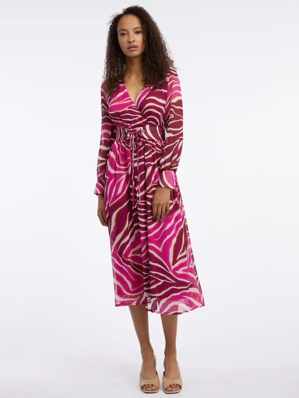 Orsay Orsay Burgundy-Pink Women's Patterned Maxi Dress - Women's