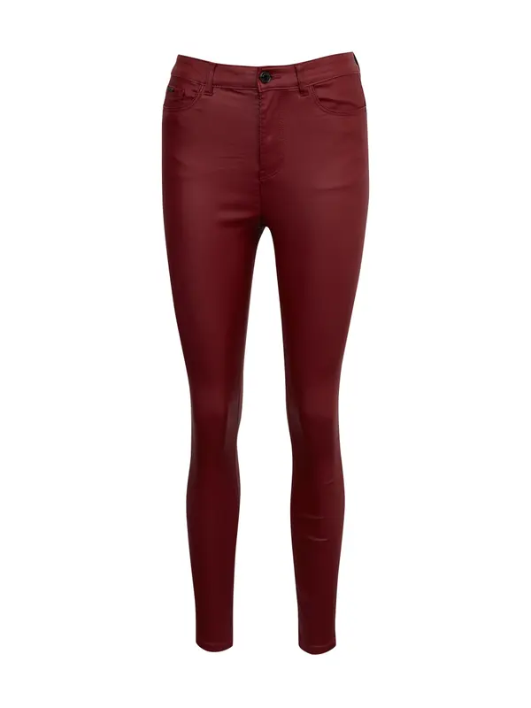 Orsay Orsay Burgundy Women's Leatherette Trousers - Ladies