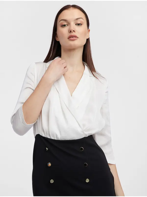 Orsay Orsay Cream-Black Women's Sheath Dress - Women's