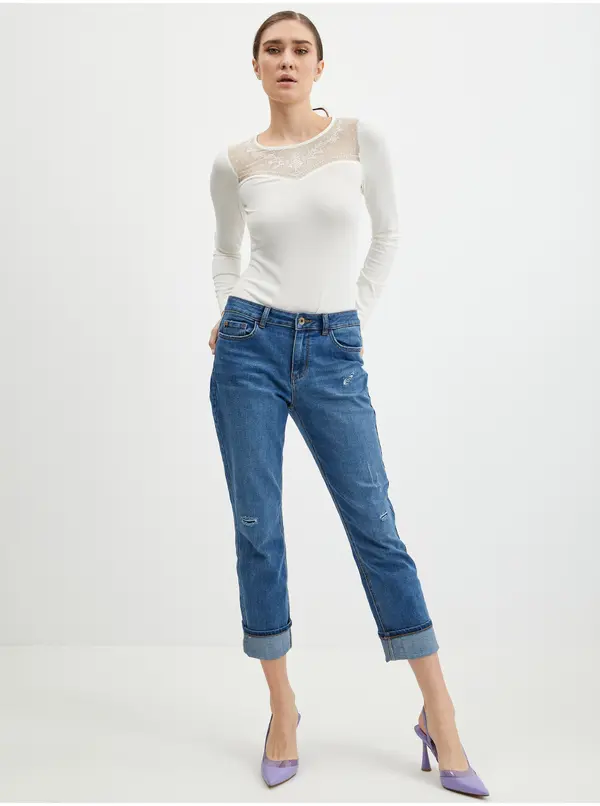 Orsay Orsay Cream Women's Bodysuit with Lace - Women's