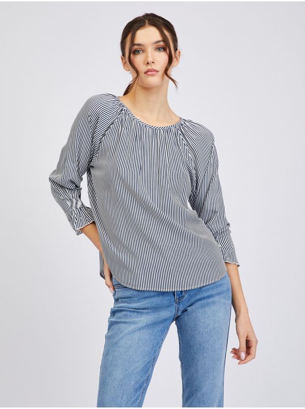 Orsay Orsay Dark Blue Ladies Striped Blouse - Ladies