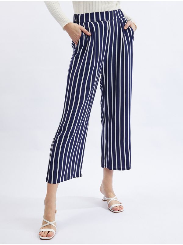 Orsay Orsay Dark Blue Ladies Striped Culottes Pants - Women