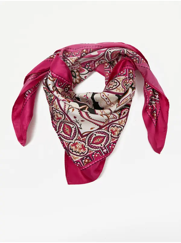 Orsay Orsay Dark Pink Women Patterned Satin Scarf - Women