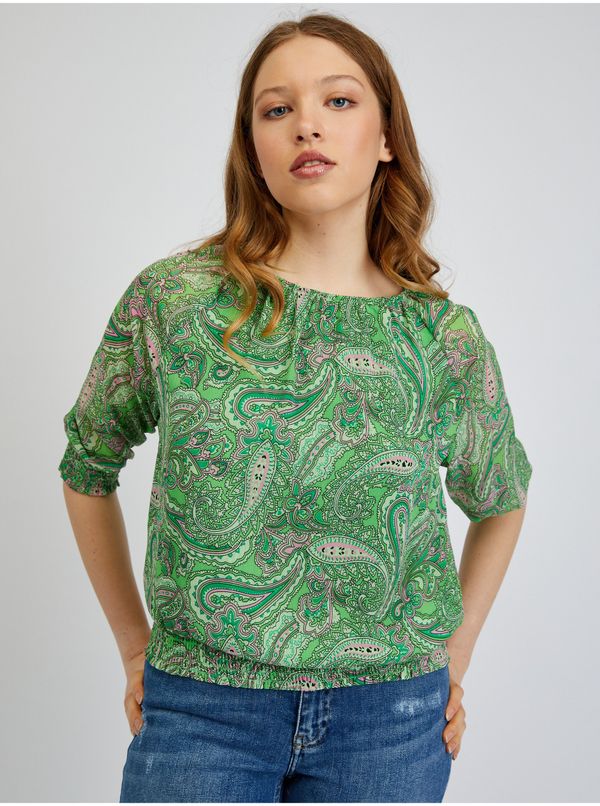 Orsay Orsay Green Ladies Patterned Blouse - Women
