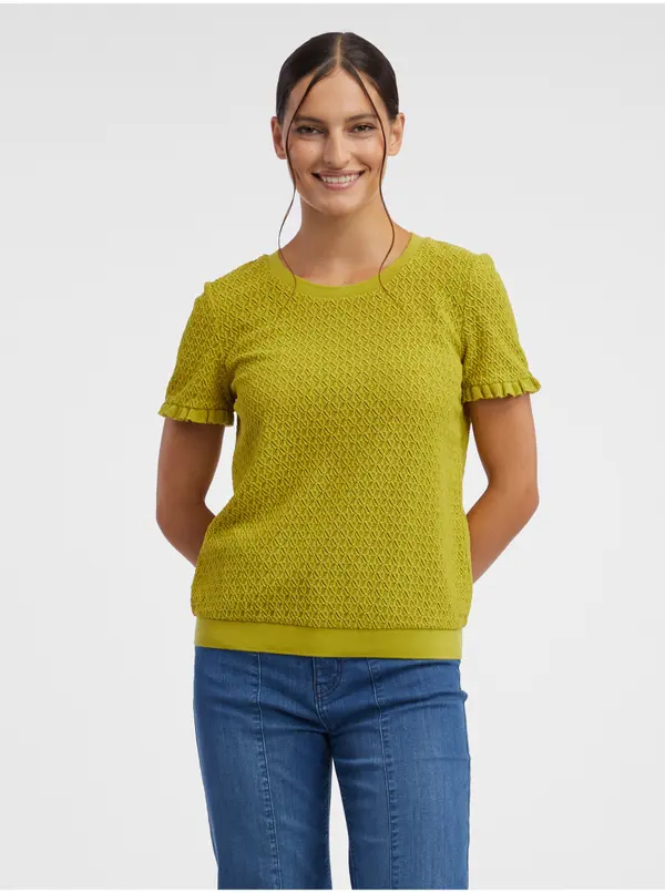 Orsay Orsay Green Women's Patterned Knitted T-Shirt - Women's