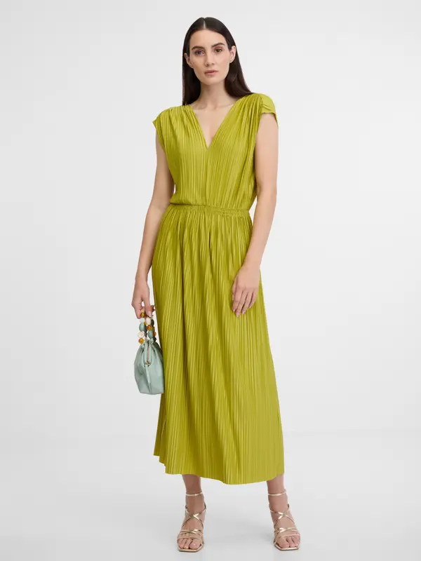 Orsay Orsay Green Women's Pleated Maxi Dress - Women's