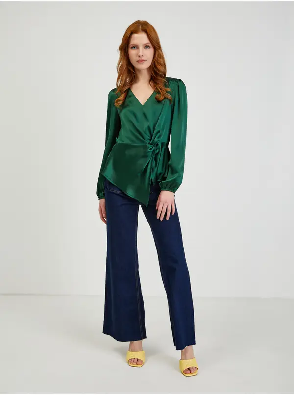 Orsay Orsay Green Women's Satin Blouse - Women's