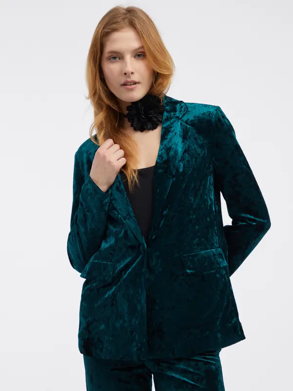 Orsay Orsay Green Women's Velvet Blazer - Women's