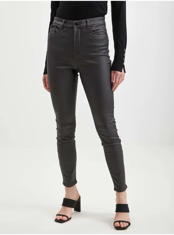 Orsay Orsay Grey Women's Leatherette Trousers - Women's