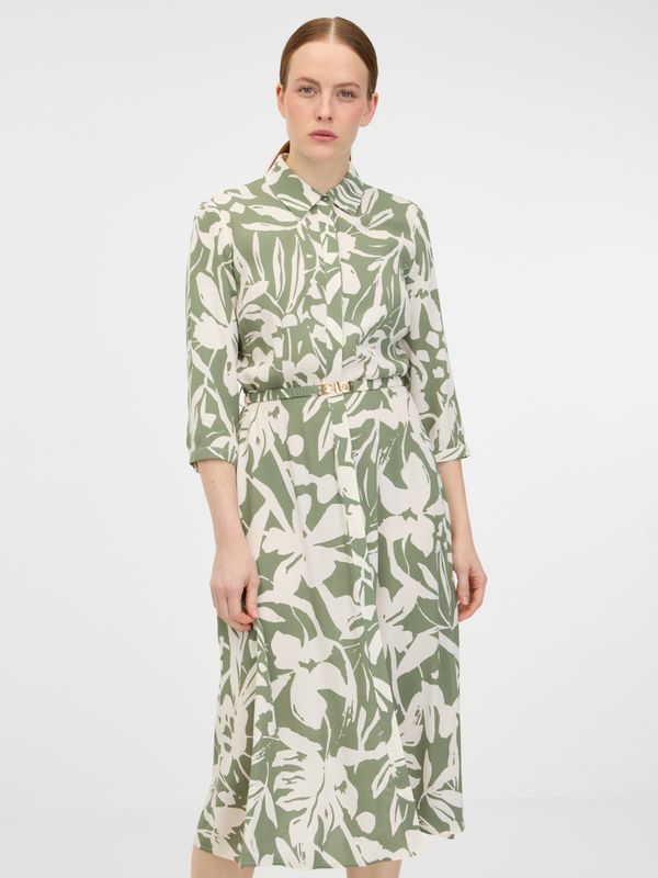 Orsay Orsay Khaki women's shirt midi dress - Women's