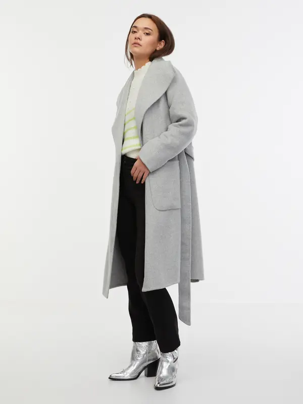 Orsay Orsay Light Grey Women's Coat with Wool - Women's