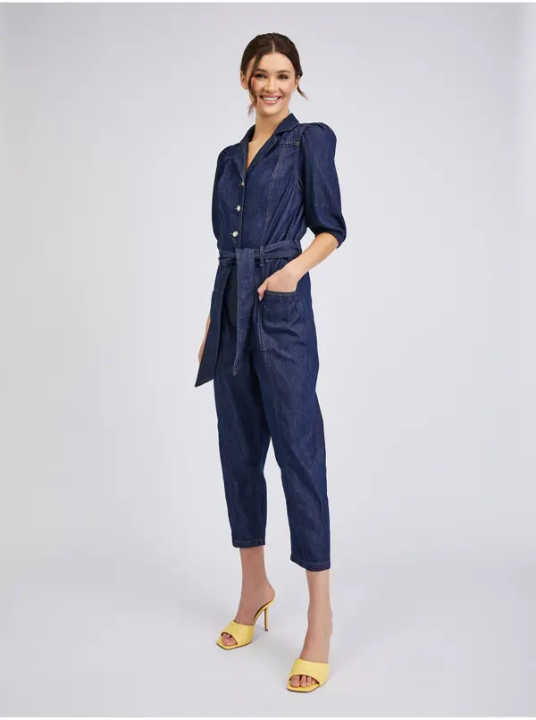 Orsay Orsay Navy Blue Women's Denim Jumpsuit - Women's