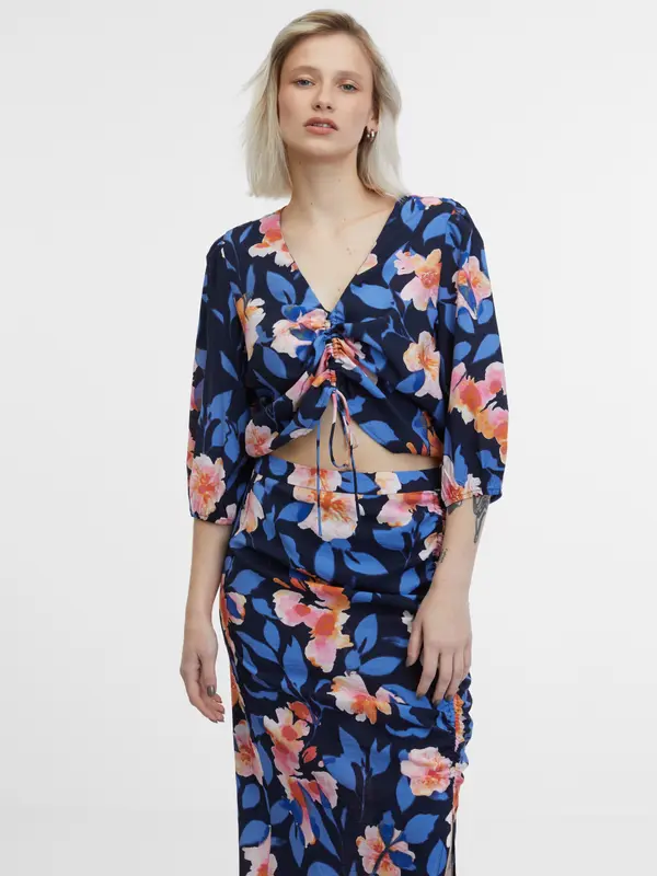 Orsay Orsay Navy Blue Women's Floral Blouse - Women's