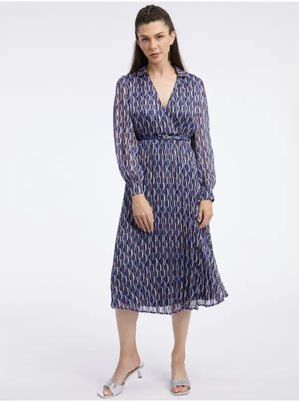 Orsay Orsay Navy Blue Women's Patterned Dress - Women's