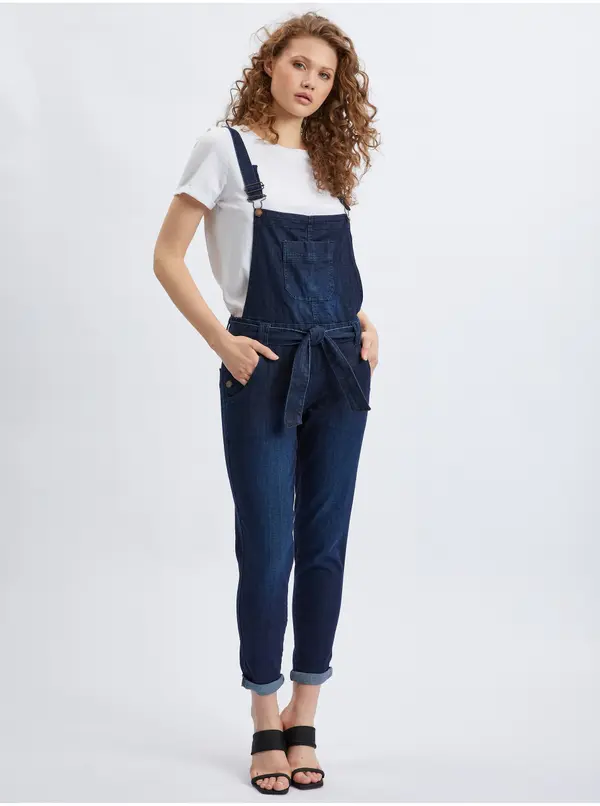 Orsay Orsay Navy Blue Women's Slim Fit Bib Jeans - Women's