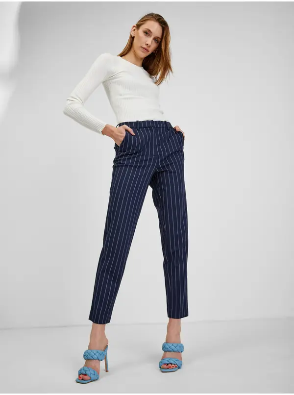 Orsay Orsay Navy Blue Women's Striped Trousers - Women's