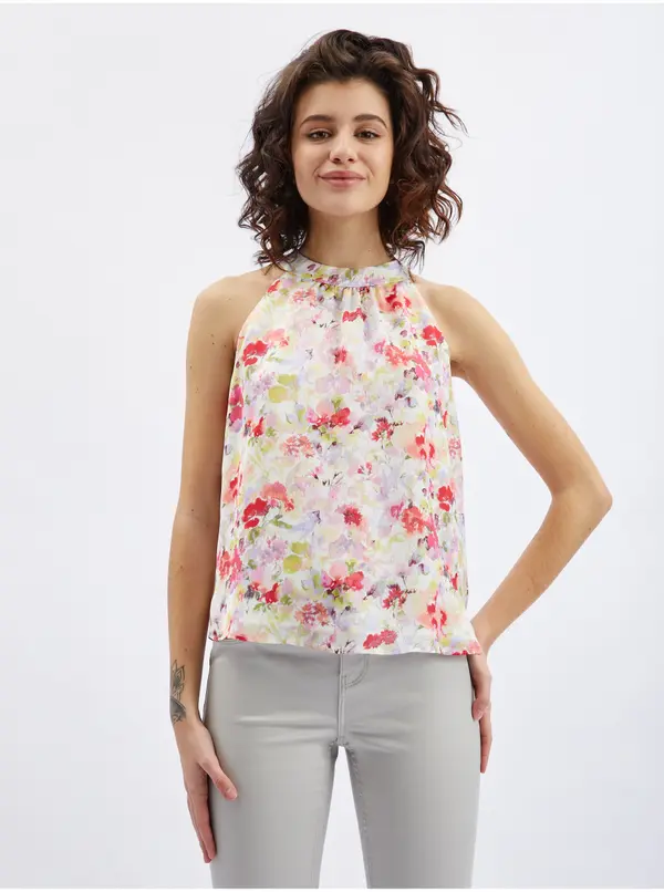 Orsay Orsay Pink-Cream Women's Floral Blouse - Women's