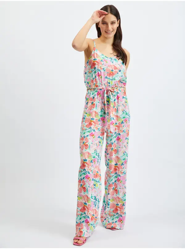 Orsay Orsay Pink-Cream Women's Floral Jumpsuit - Women's