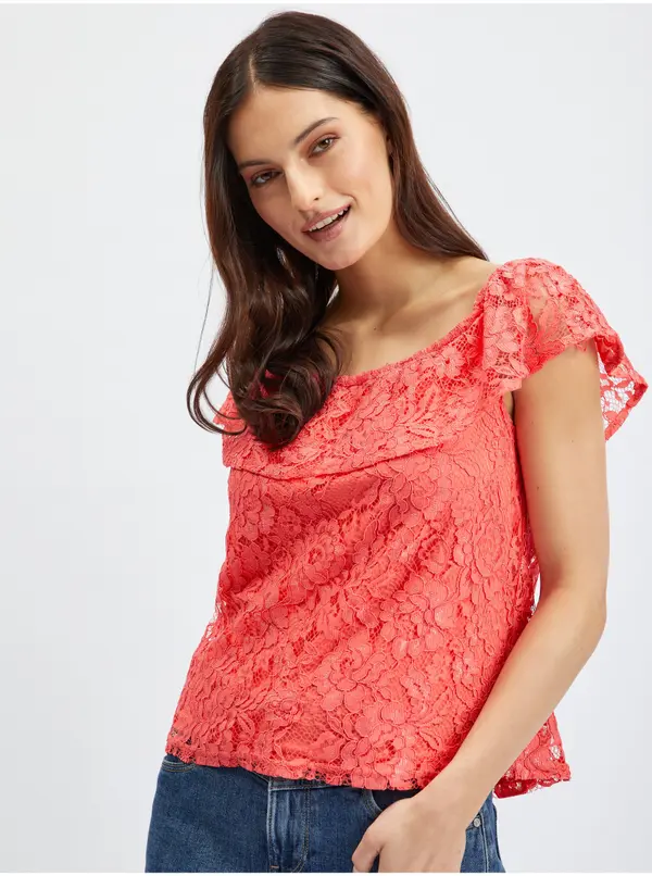 Orsay Orsay Pink Women's Lace Blouse - Women's