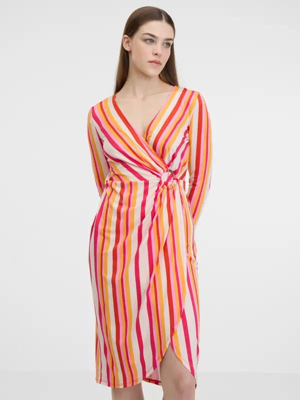 Orsay Orsay Red-Orange Women's Striped Dress - Women's