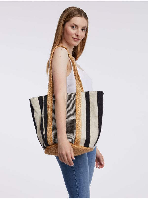 Orsay Orsay White-Black Ladies Striped Bag - Women