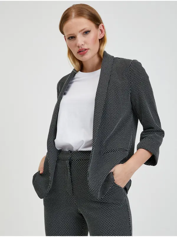 Orsay Orsay White-Black Women's Patterned Blazer - Women's