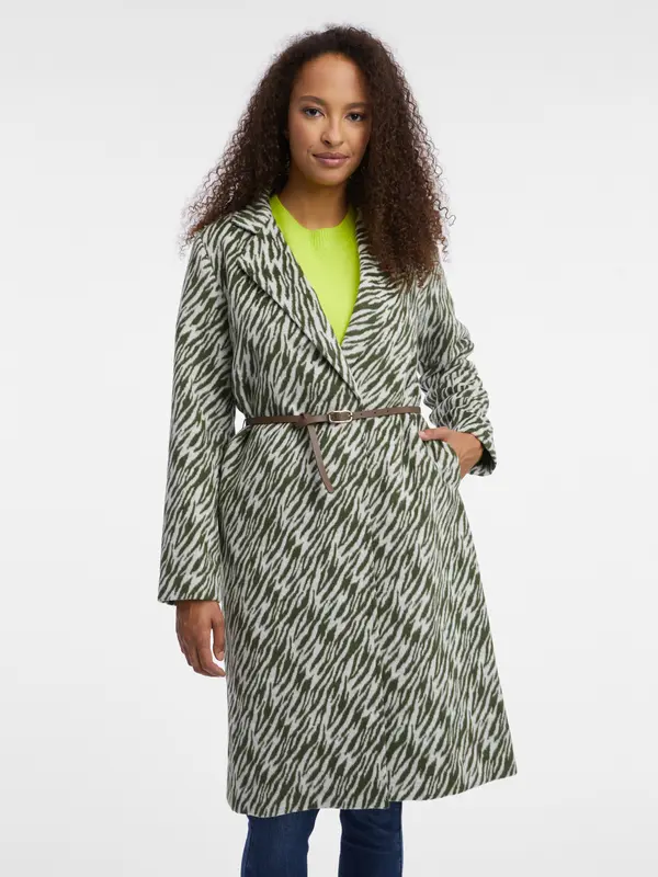 Orsay Orsay White-Black Women's Patterned Coat - Women's