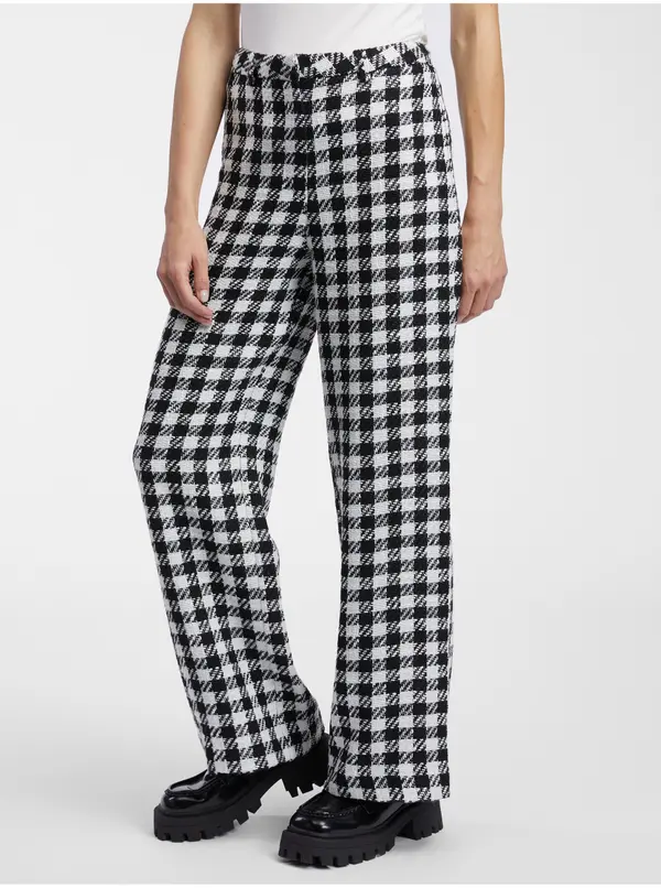 Orsay Orsay White-Black Women's Patterned Trousers - Women's