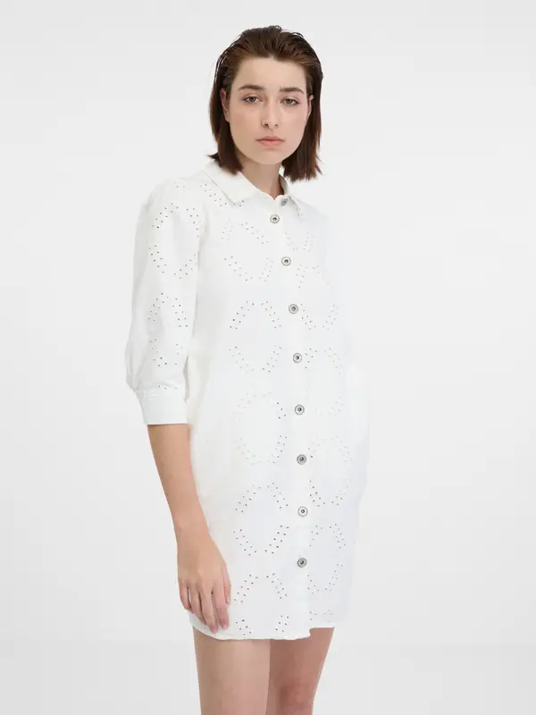 Orsay Orsay White Women's Denim Shirt Dress - Women's