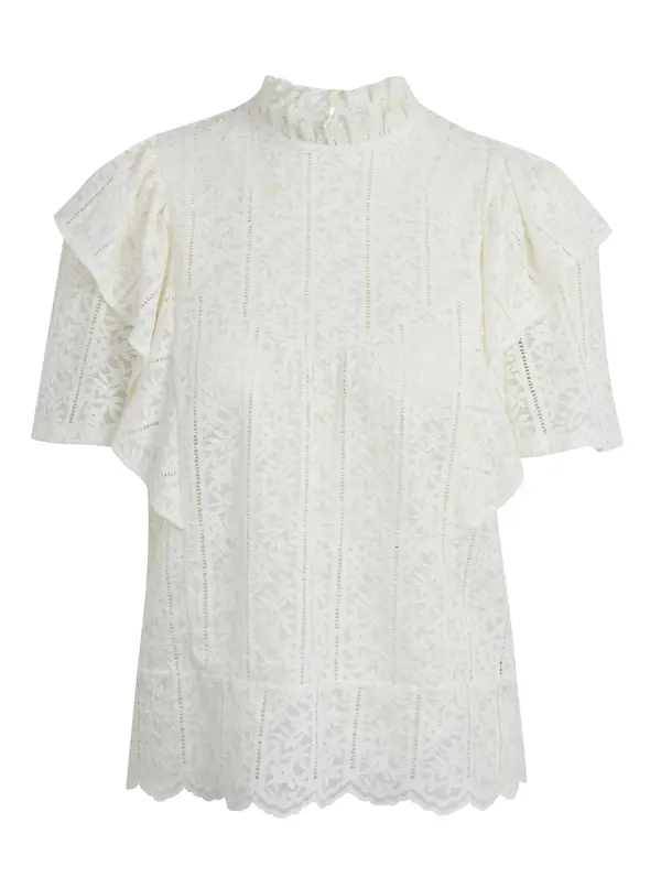 Orsay Orsay White Women's Lace Blouse - Women's