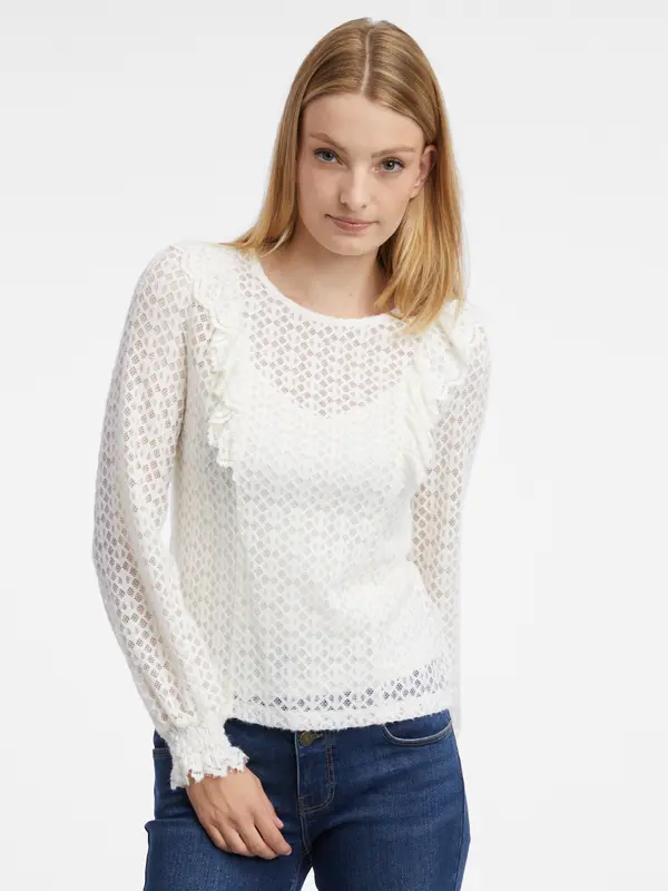 Orsay Orsay White Women's Patterned Blouse - Women's