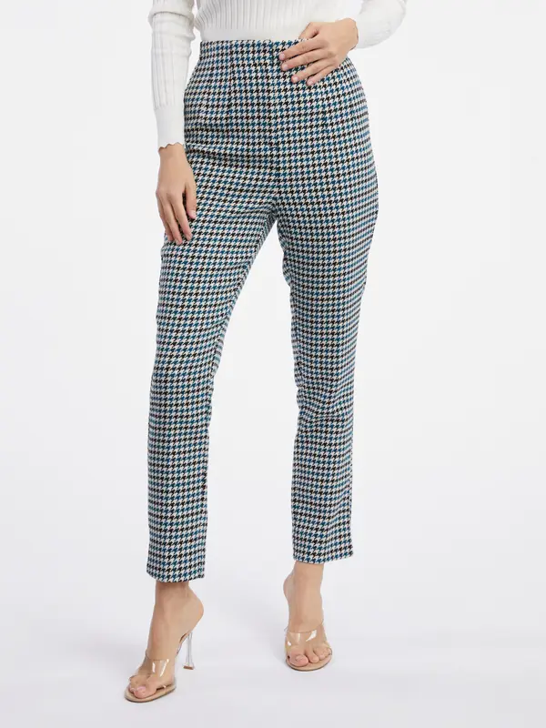 Orsay Orsay Women's Black & Blue Patterned Trousers - Women's