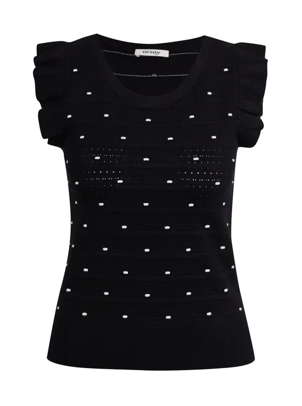 Orsay Orsay Women's Black Polka Dot Sweater T-Shirt - Women's